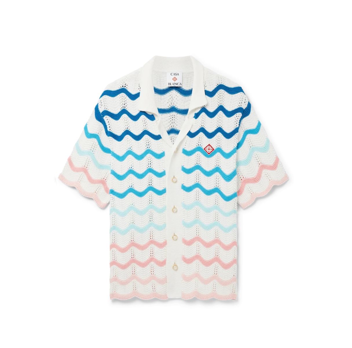 GRADIENT WAVE CROCHET SHIRT