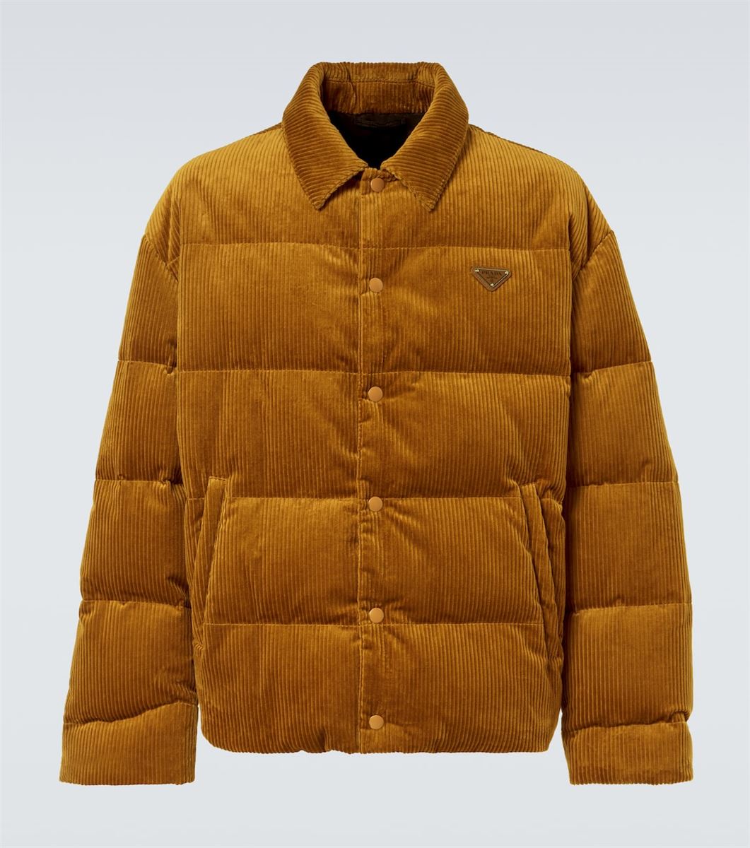 COTTON CORDUROY DOWN JACKET PRADA