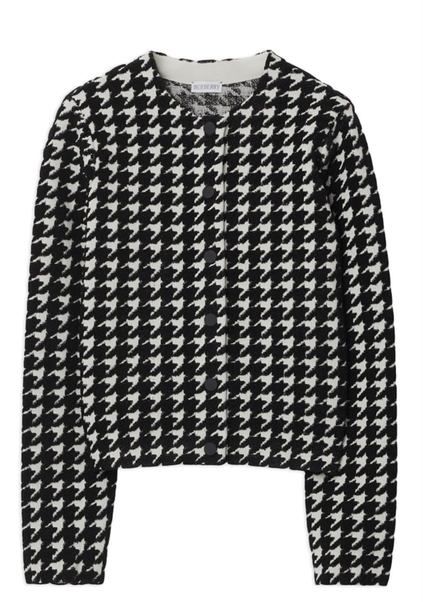 HOUNDSTOOTH-PATTERN CREW-NECK JUMPER