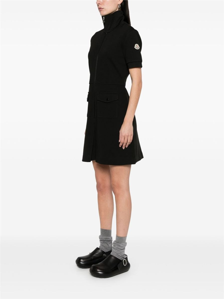 SHORT-SLEEVE STAND-COLLAR POLO DRESS