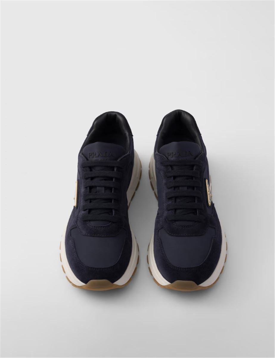 PRAX 01 RE-NYLON AND SUEDE SNEAKERS