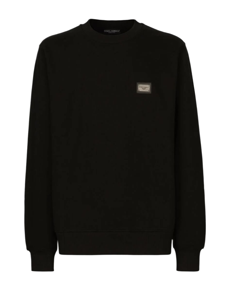 JERSEY SWEATSHIRT WITH BRANDED TAG