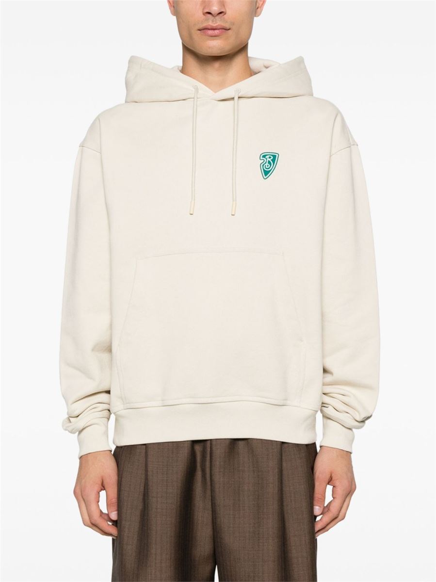 B SHIELD LOGO-PRINT HOODIE