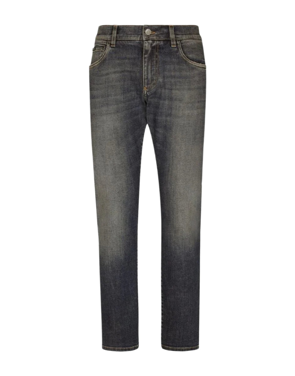 LIGHT BLUE WASH SLIM-FIT STRETCH JEANS