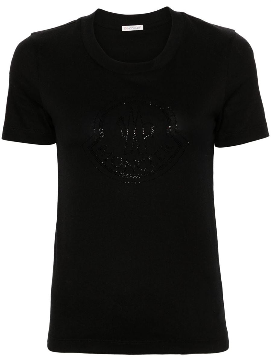 RHINESTONE-LOGO T-SHIRT MONCLER