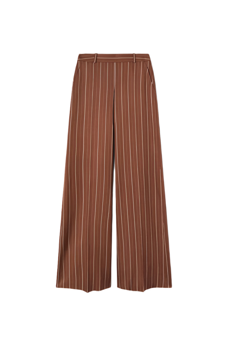 PALAZZO TROUSERS WITH PINSTRIPE PRINT