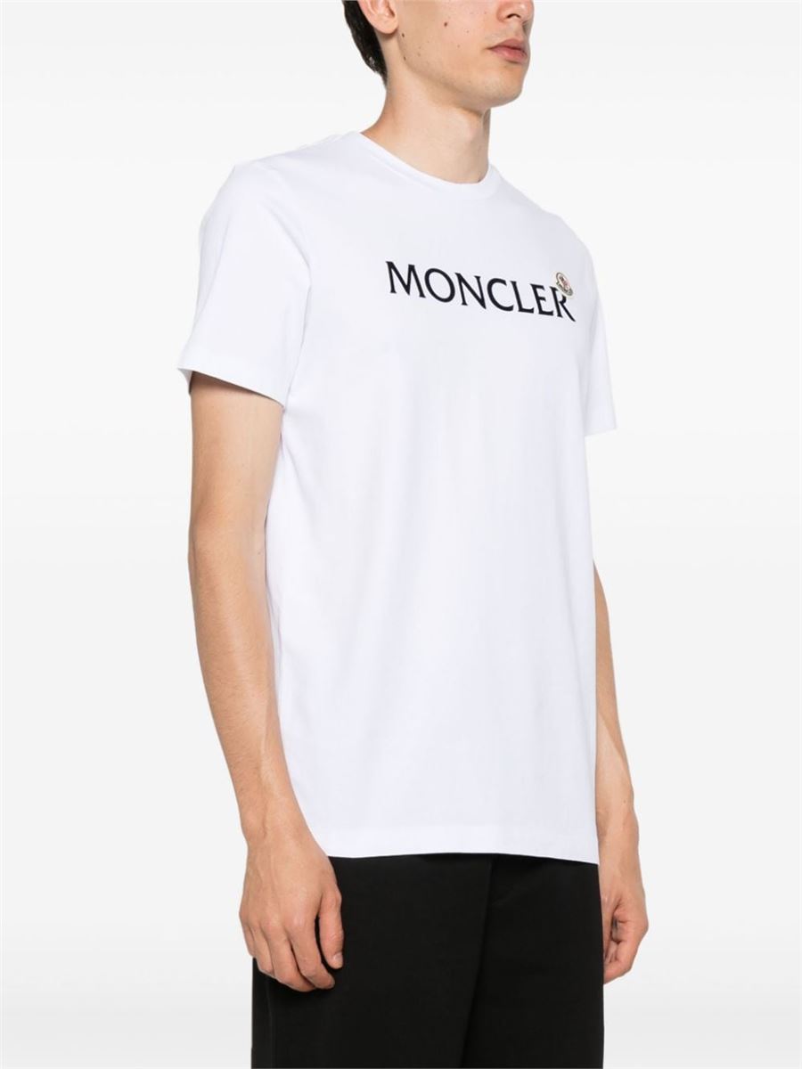 FLOCKED-LOGO COTTON T-SHIRT MONCLER