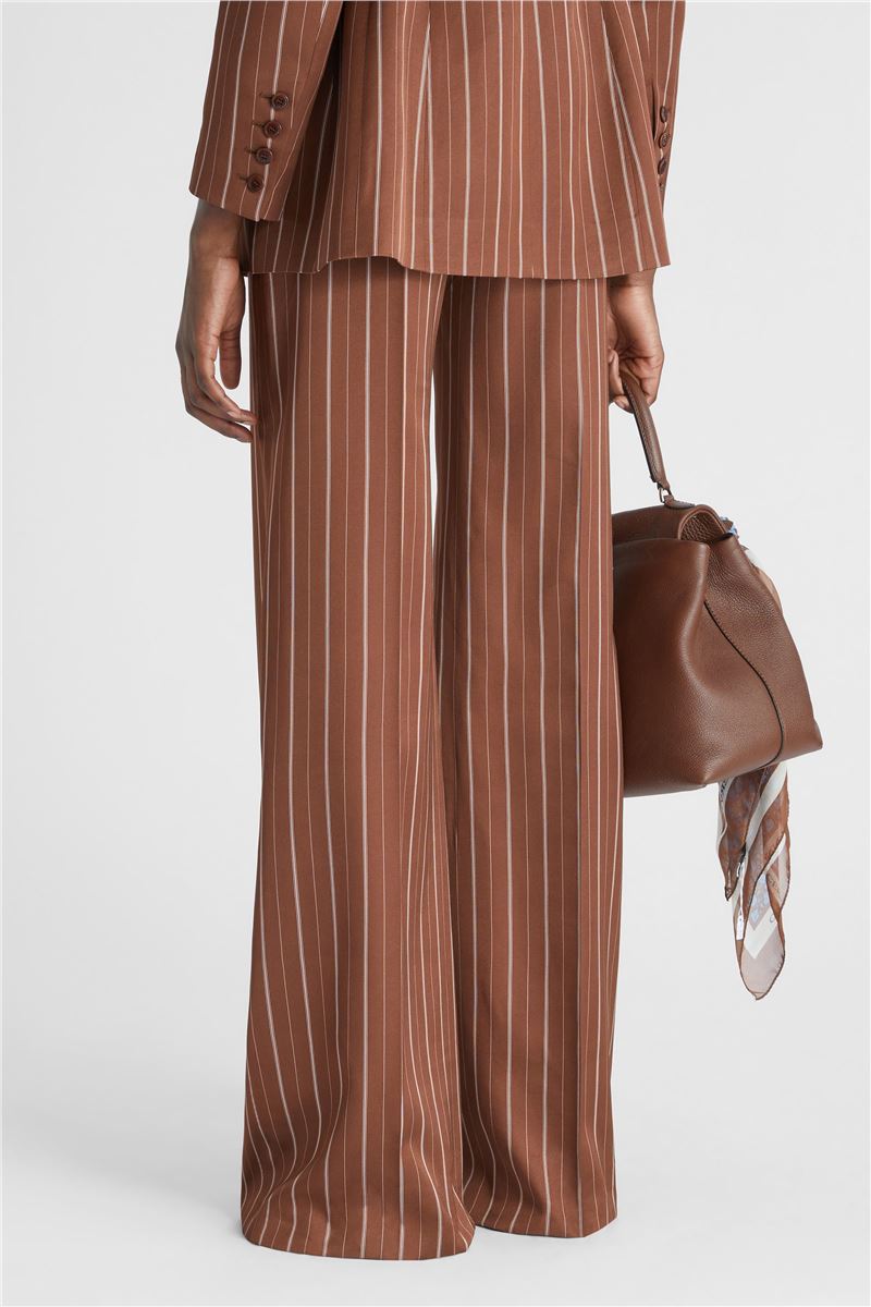 PALAZZO TROUSERS WITH PINSTRIPE PRINT