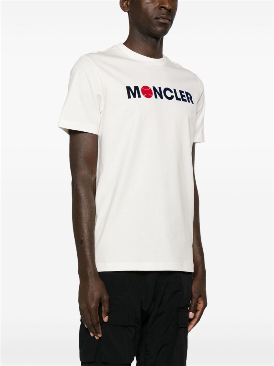 LOGO-FLOCKED COTTON T-SHIRT MONCLER