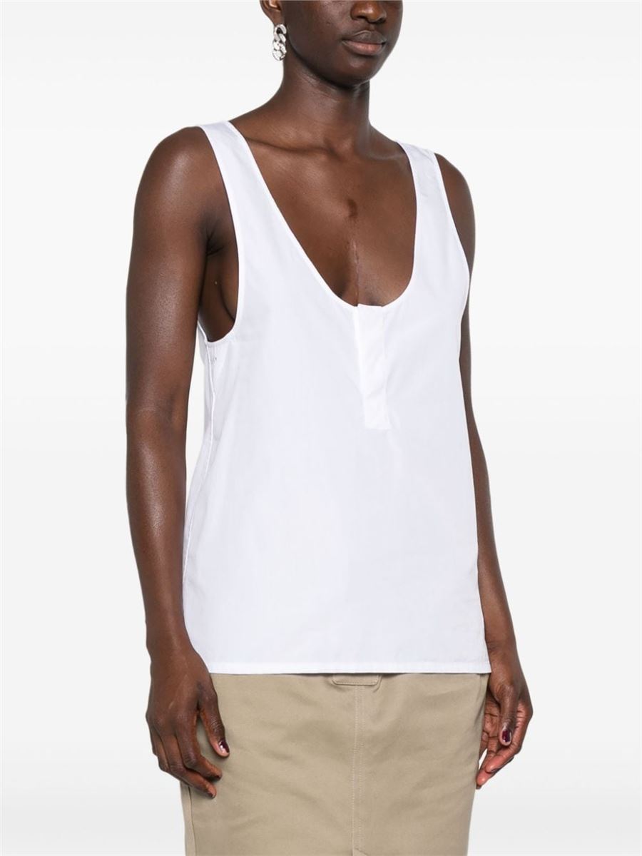 SEMI-SHEER HENLEY TANK TOP SAINT LAURENT