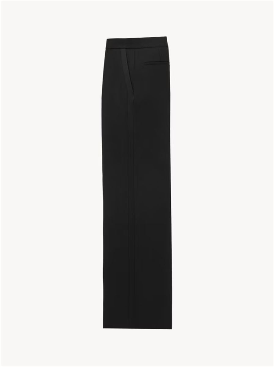 YVES TUXEDO PANTS IN GRAIN DE POUDRE