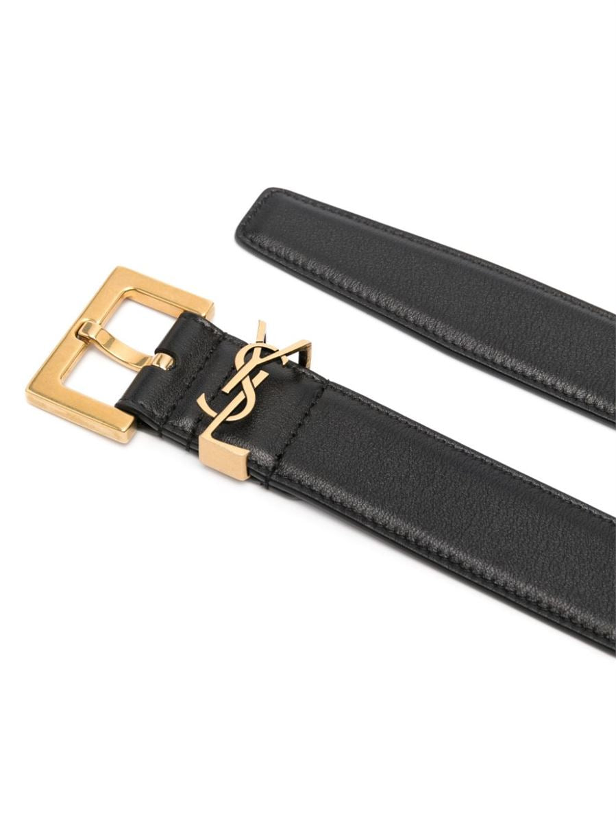 CASSANDRE-PLAQUE LEATHER BELT