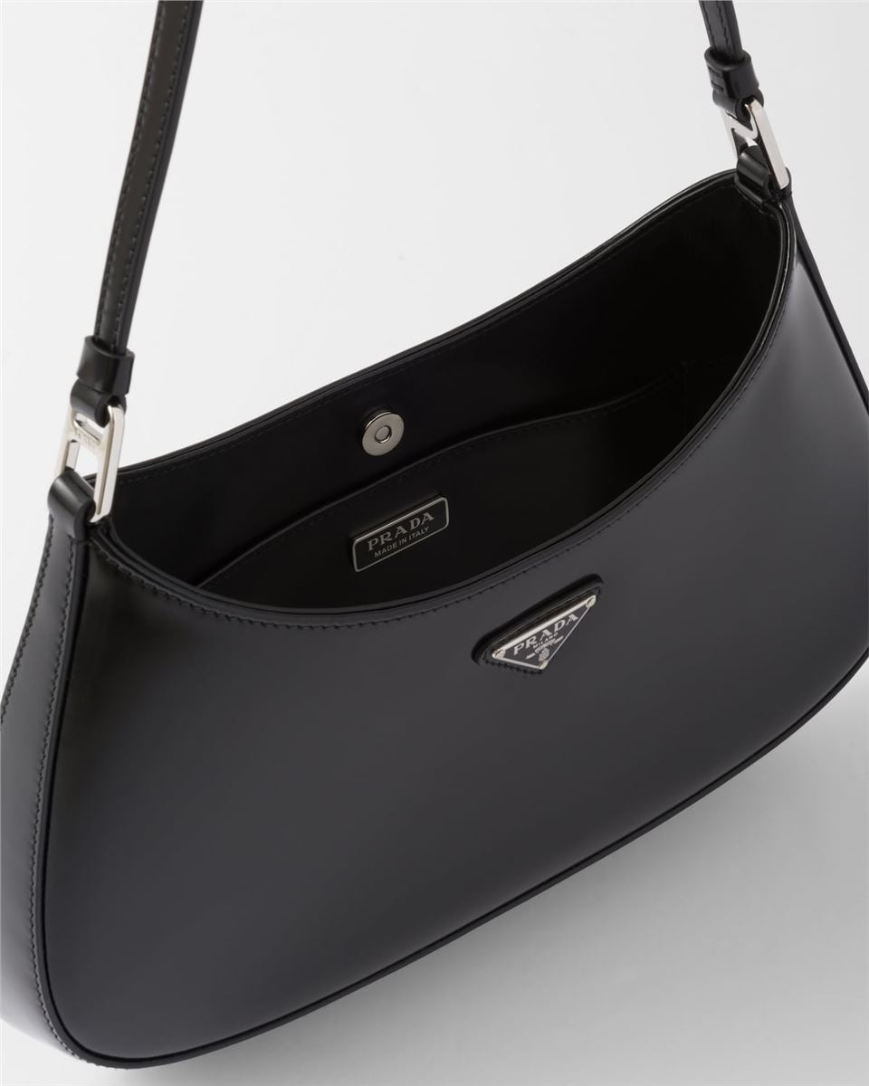 CLEO BRUSHED LEATHER SHOULDER BAG PRADA