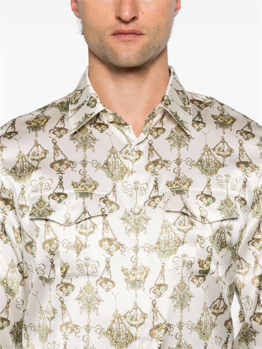 CHANDELIER-PRINT SILK SHIRT