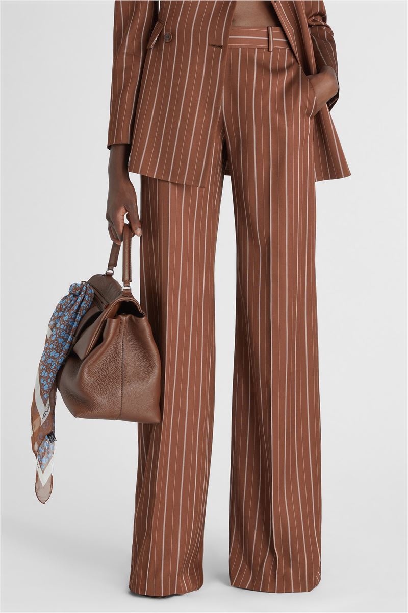 PALAZZO TROUSERS WITH PINSTRIPE PRINT