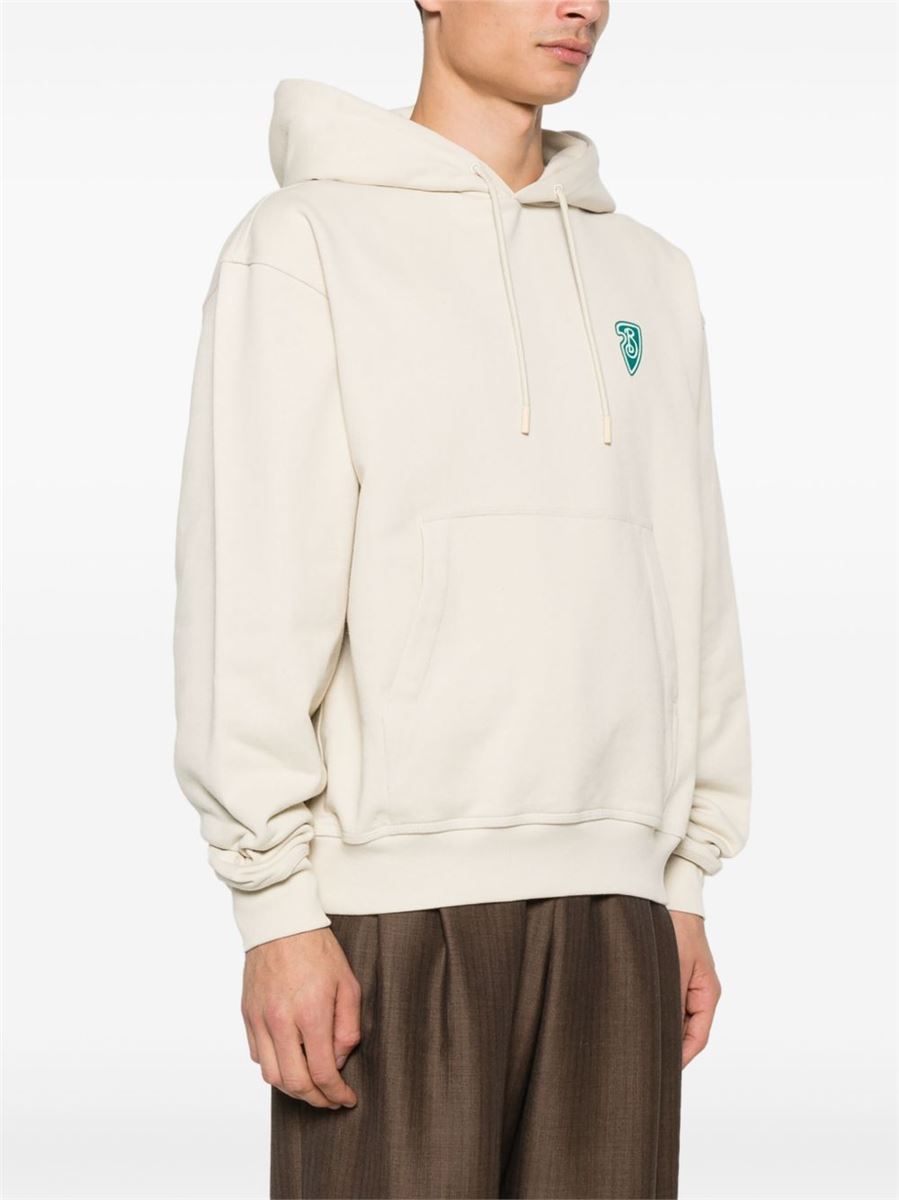 B SHIELD LOGO-PRINT HOODIE