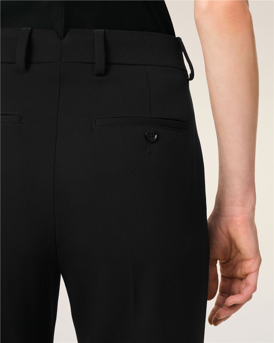 WOOL CONTRASTED STRAIGHT TROUSERS