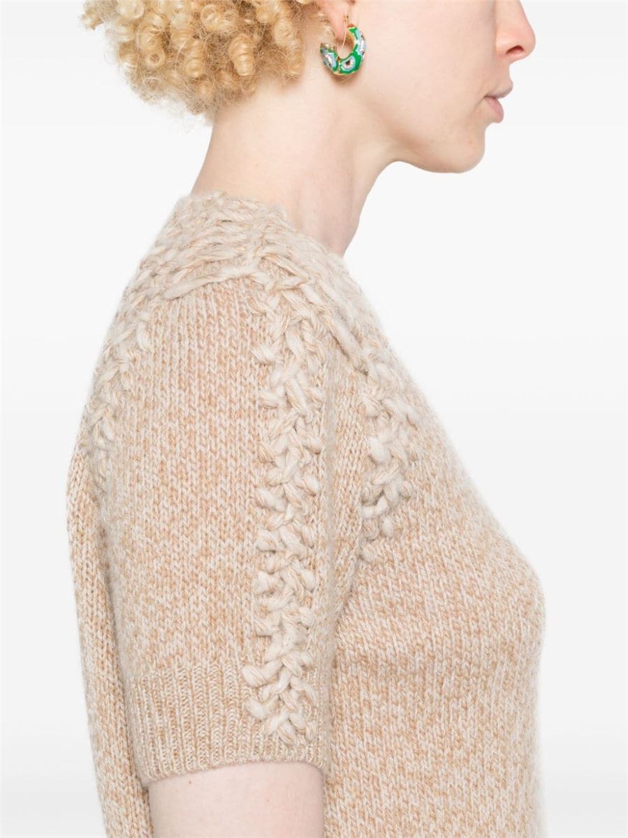 CHUNKY-KNIT DETAIL KNITTED TOP ERMANNO SCERVINO