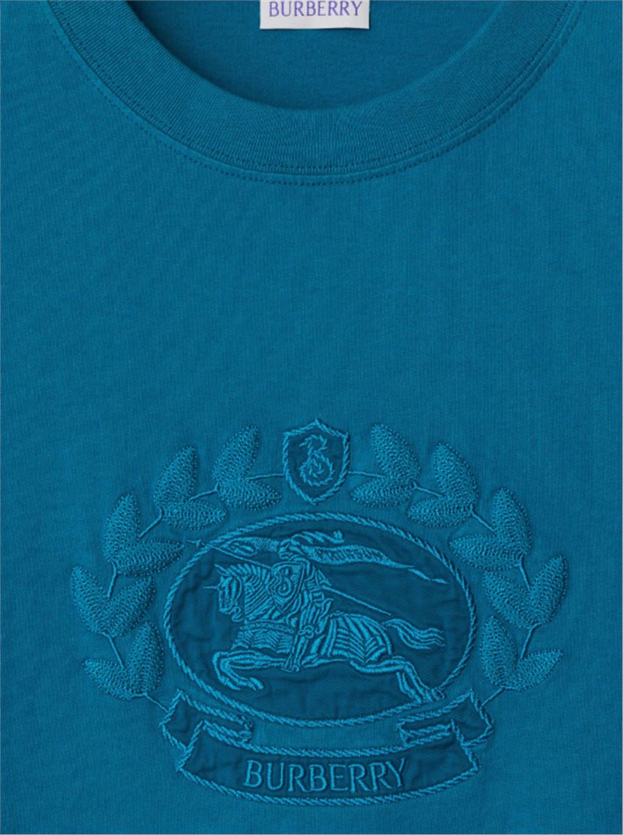 OAK LEAF CREST EMBROIDERED COTTON T-SHIRT