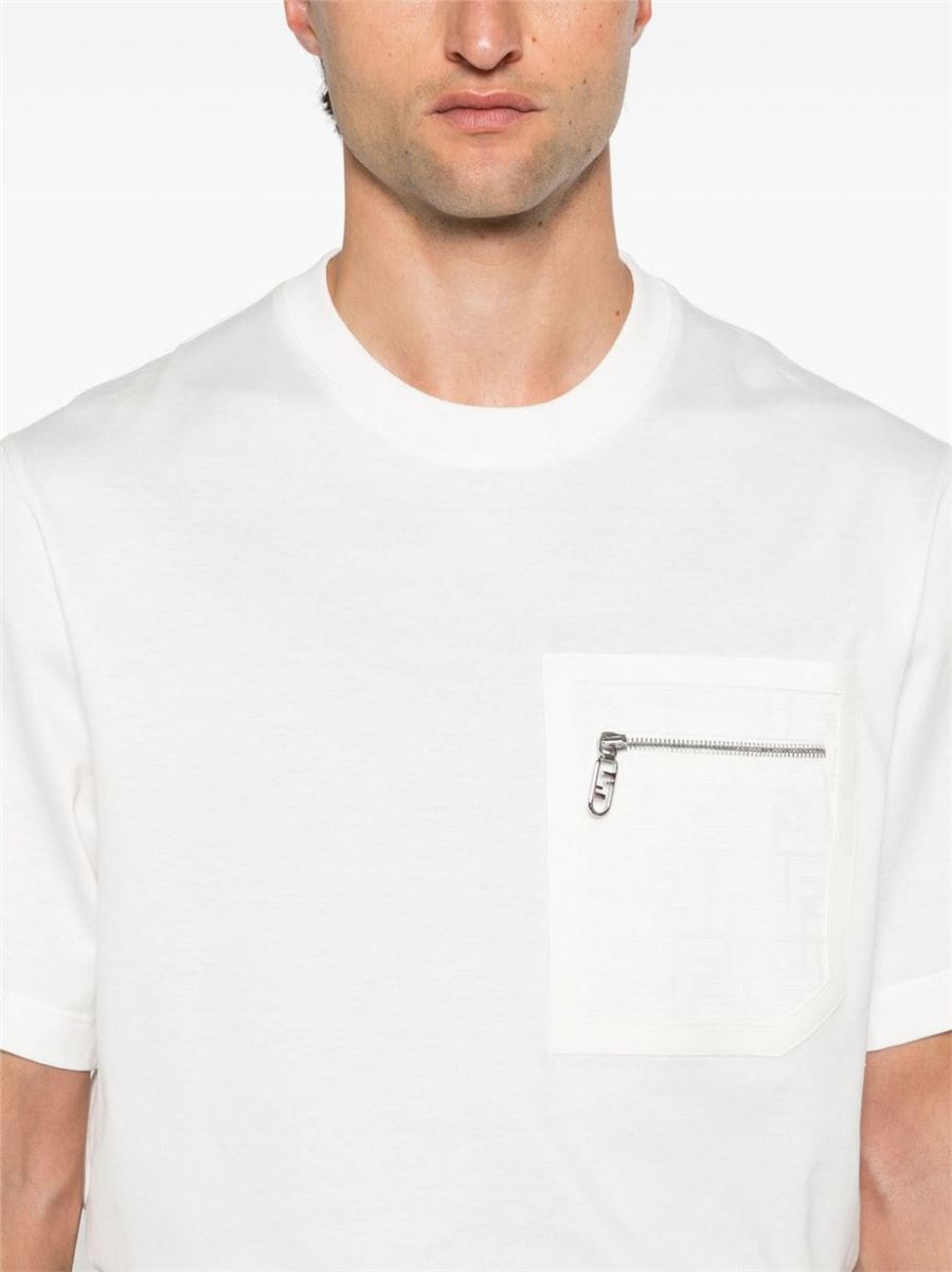 FF-MOTIF PATCH-POCKET T-SHIRT FENDI