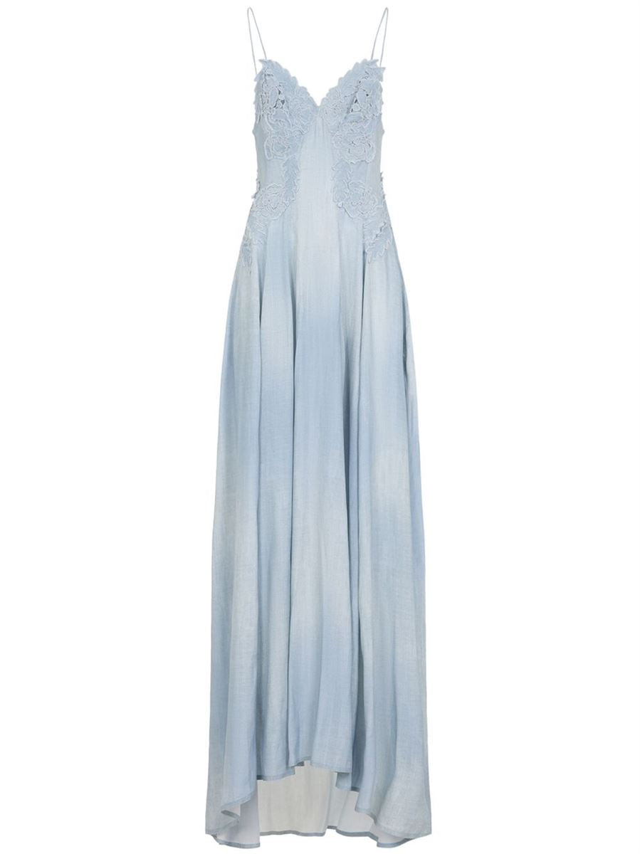 LACE-APPLIQUÉ MAXI DRESS