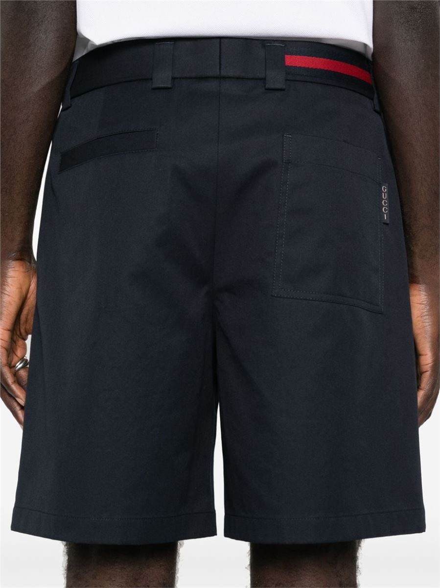 WEB-STRIPE TAILORED SHORTS GUCCI