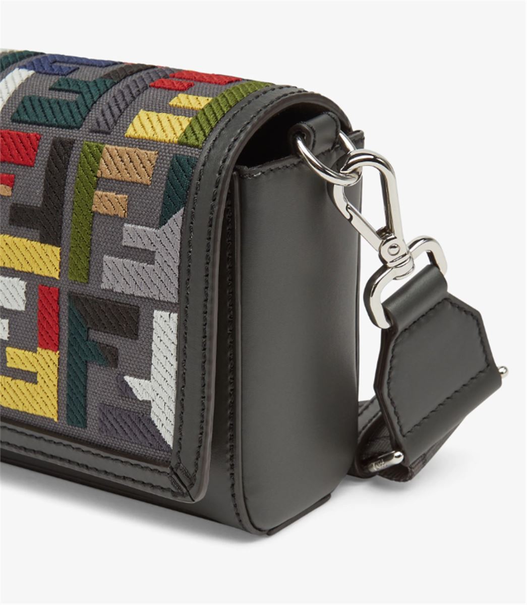 CANVAS BAG WITH MULTICOLOUR FF EMBROIDERY