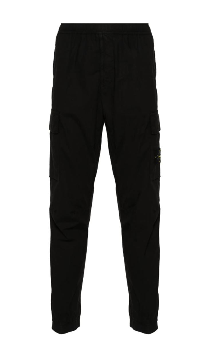 COMPASS-BADGE TAPERED CARGO TROUSERS