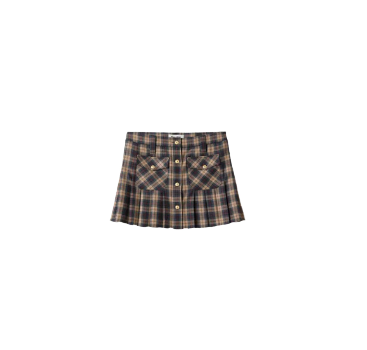 PLEATED TARTAN MINISKIRT