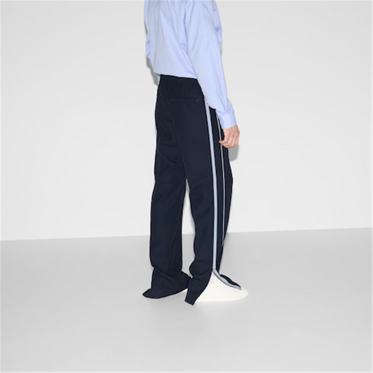 EMBROIDERED WOOL TWILL PANT