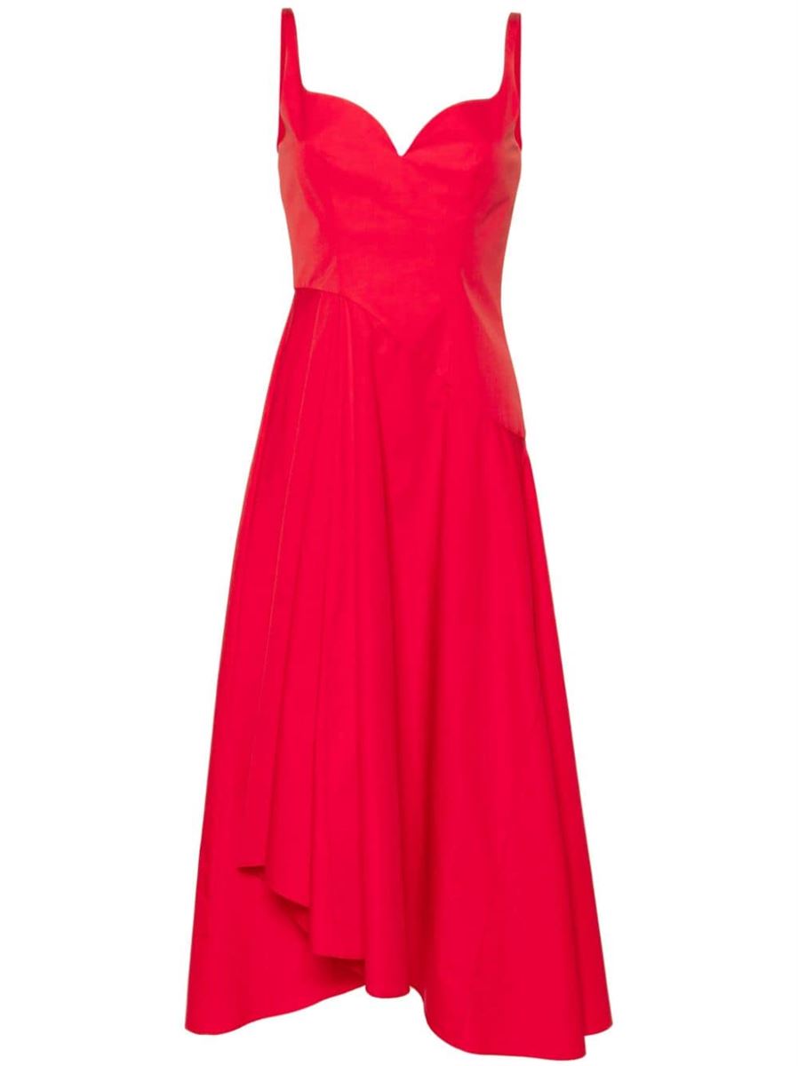 ASYMMETRIC FLARED MIDI DRESS A. MCQUEEN