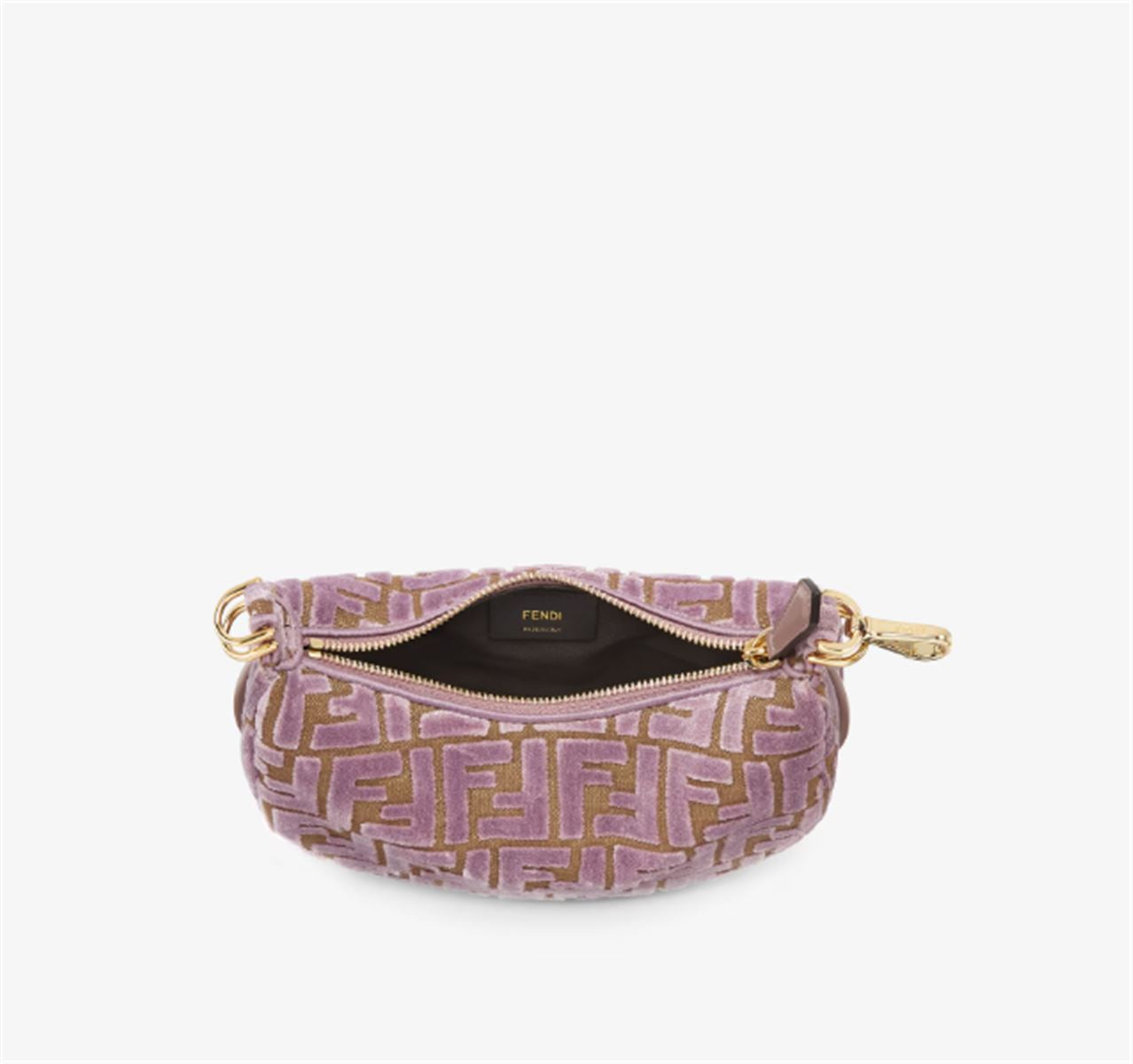 MAUVE PINK FF JACQUARD VELVET MINI-BAG