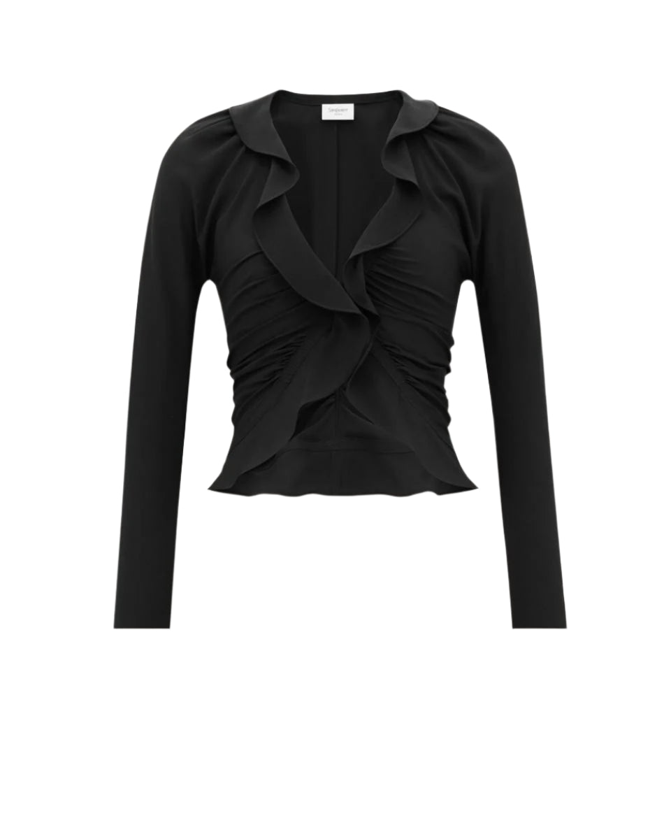 RUFFLED BLOUSE IN SILK CREPE DE CHINE