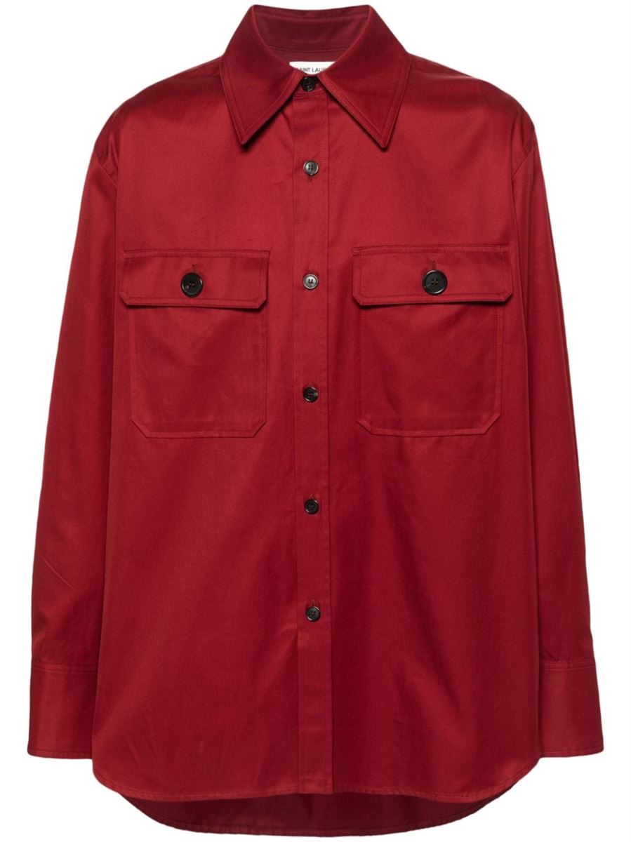 OVERSIZED-COLLAR COTTON SHIRT SAINT LAURENT