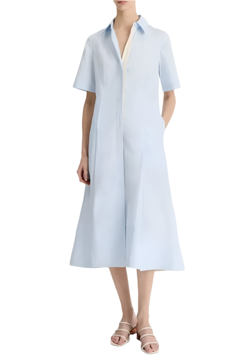 CANVAS TAPE COTTON SHIRT DRESS