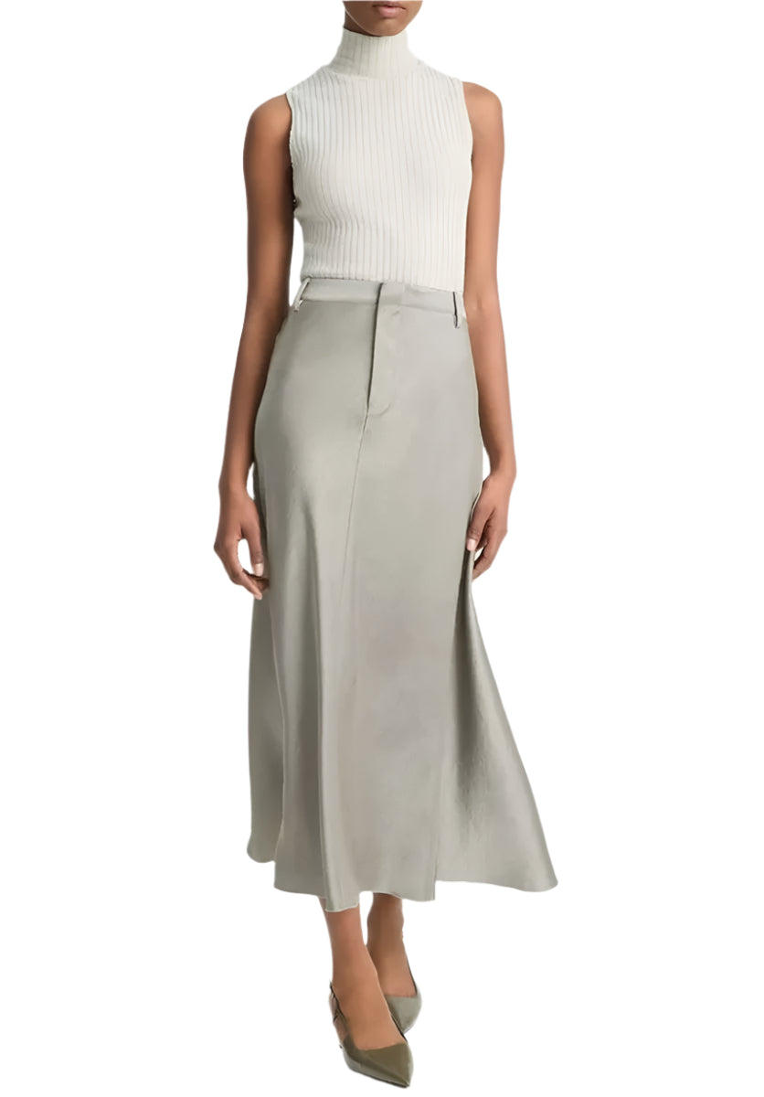 SATIN A-LINE TROUSER SKIRT