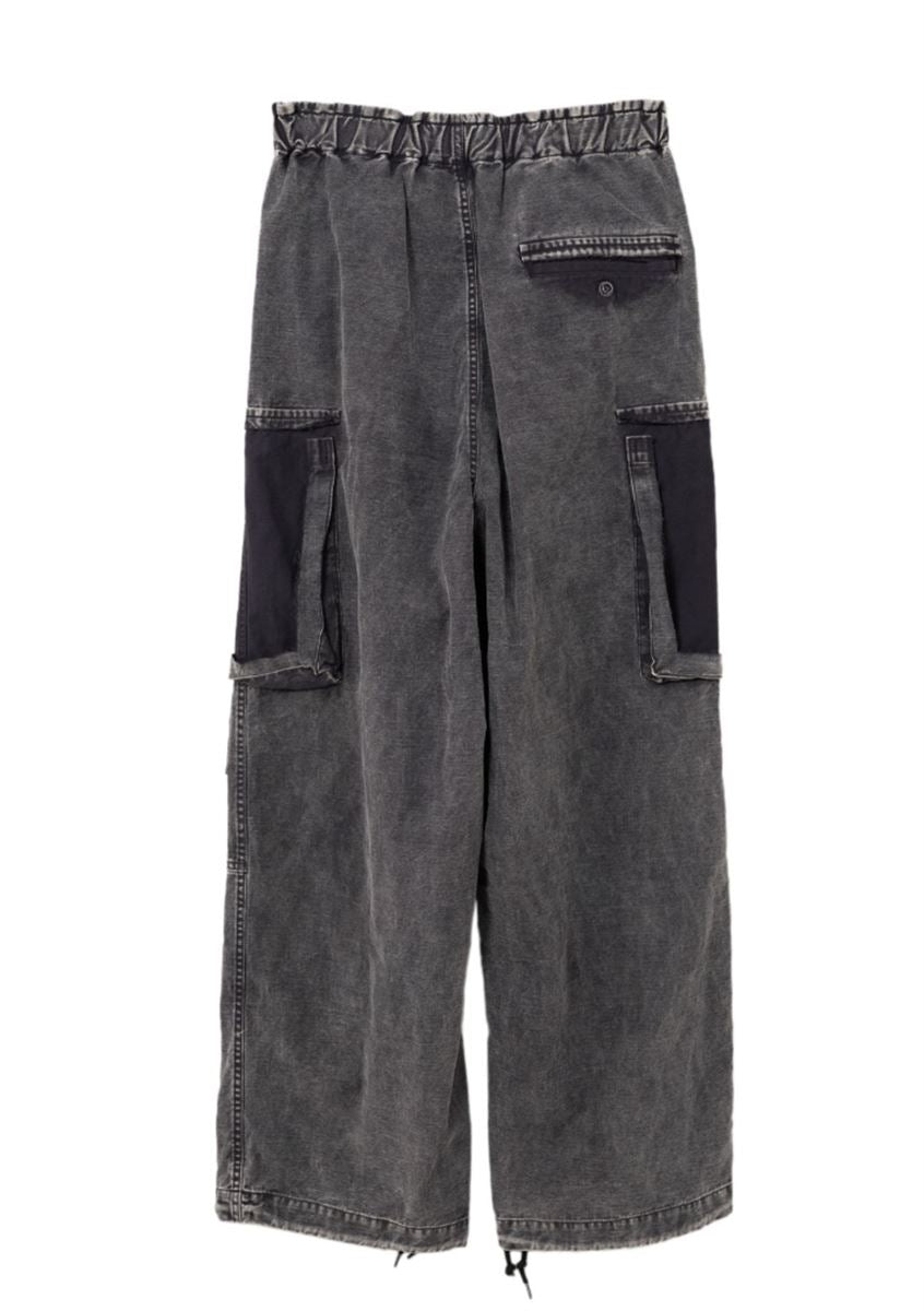 COTTON SATIN CARGO PANTS