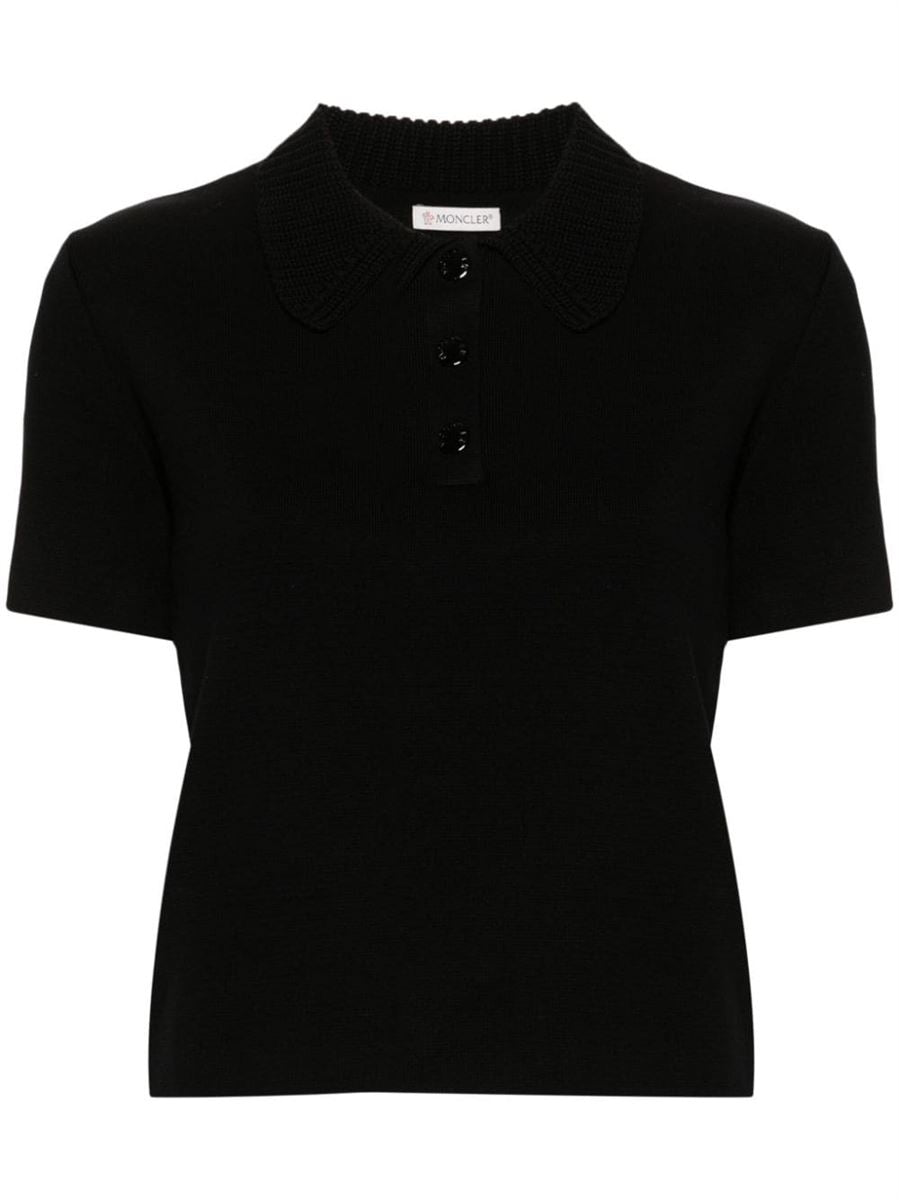 CONTRASTING-COLLAR COTTON POLO TOP