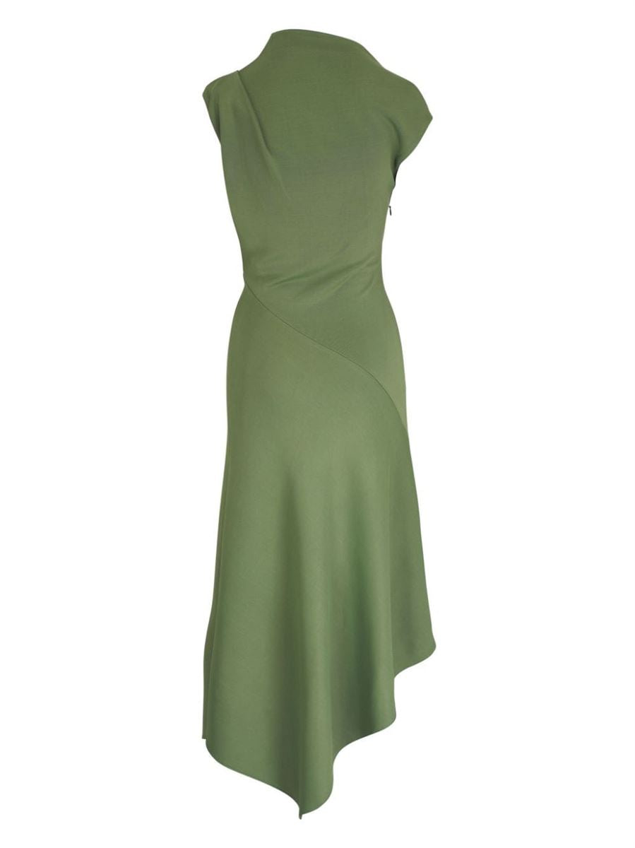 ASYMMETRIC DRAPED MIDI DRESS A. MCQUEEN