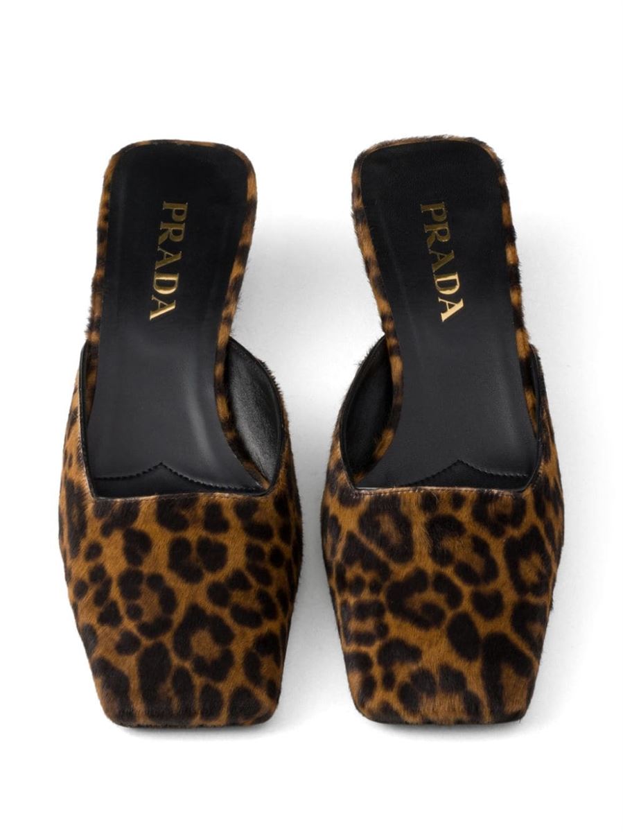 35MM LEOPARD-PRINT MULES PRADA