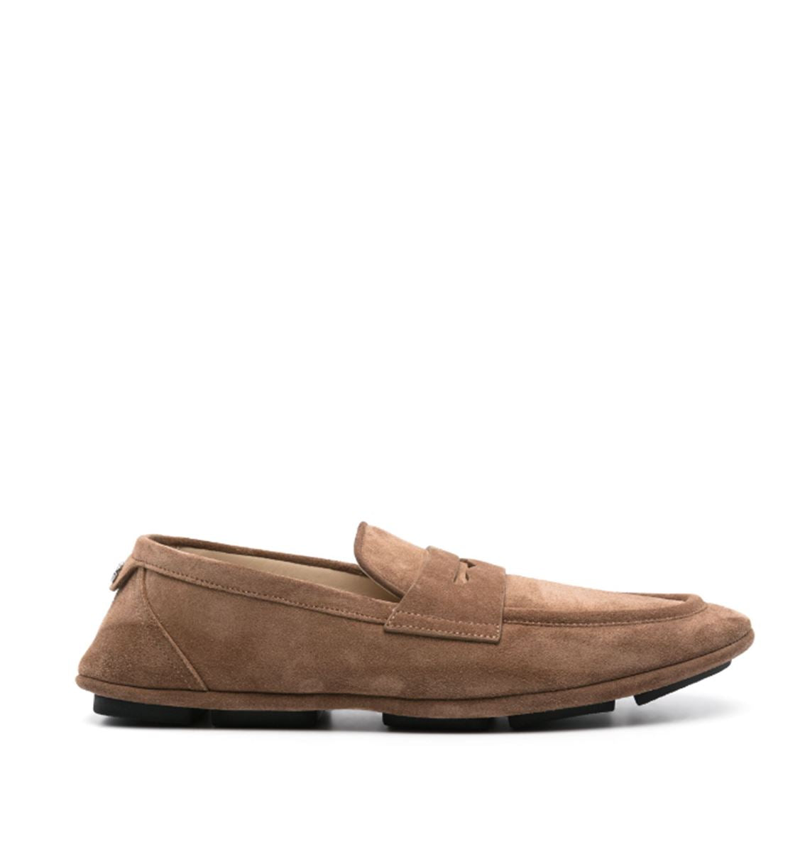 LOGO-PLAQUE SUEDE LOAFERS