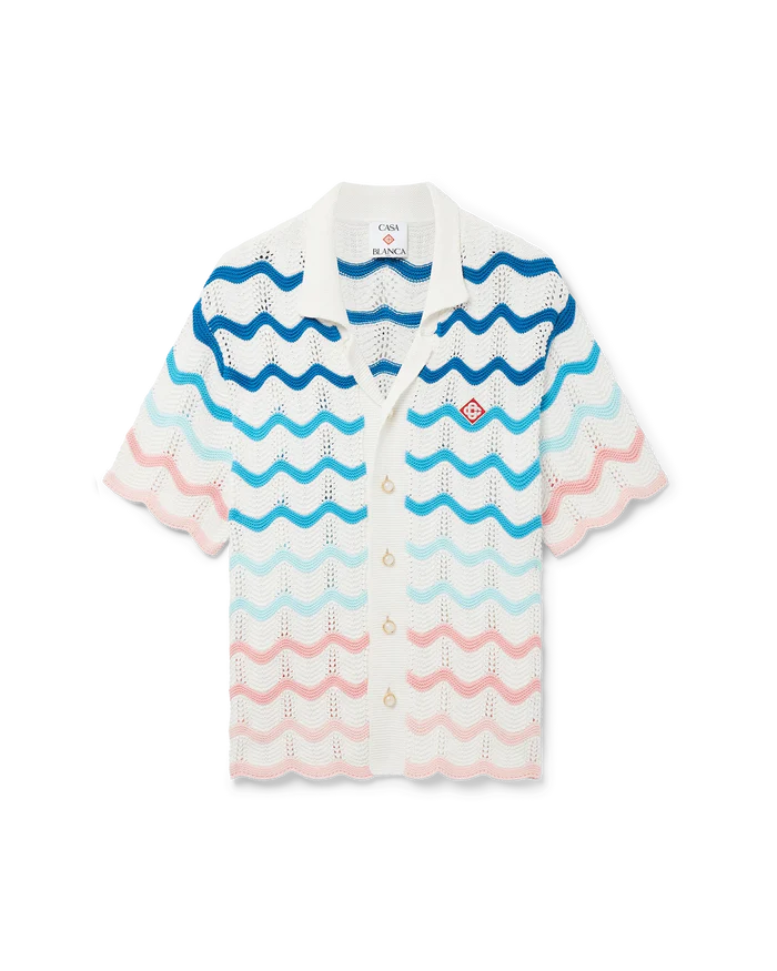 GRADIENT WAVE CROCHET SHIRT