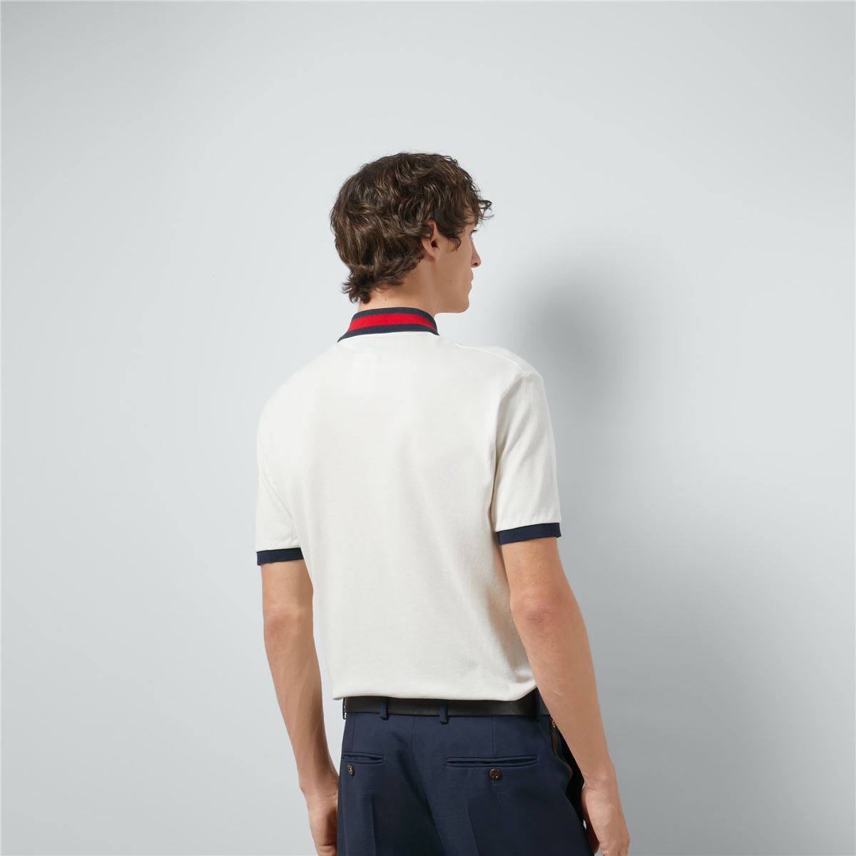 COTTON PIQUET POLO WITH WEB COLLAR