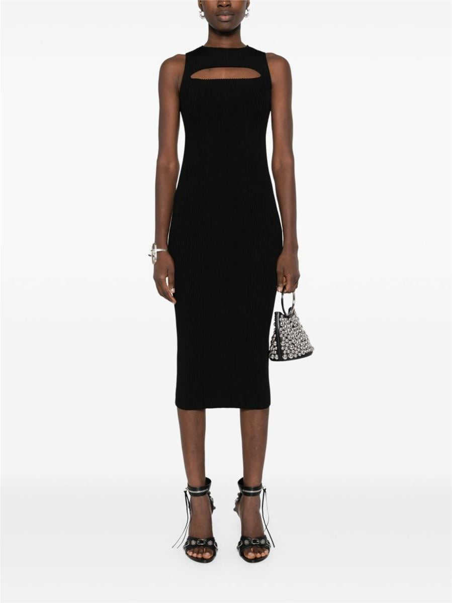 CUT-OUT RIBBED MAXI DRESS A. MCQUEEN