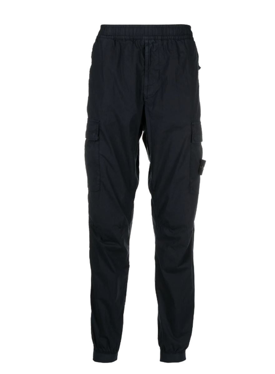 COMPASS-BADGE TAPERED CARGO TROUSERS