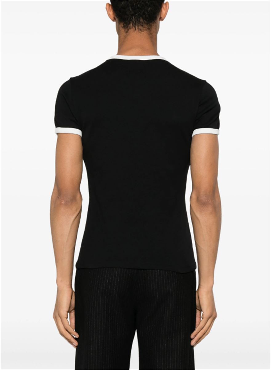 CONTRAST COTTON T-SHIRT COURREGES