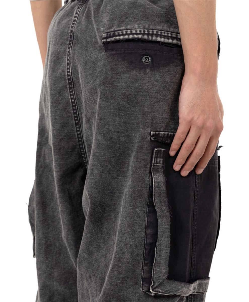 COTTON SATIN CARGO PANTS