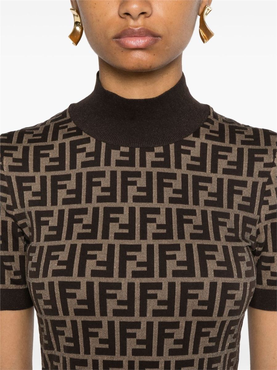 FF-JACQUARD MIDI DRESS FENDI