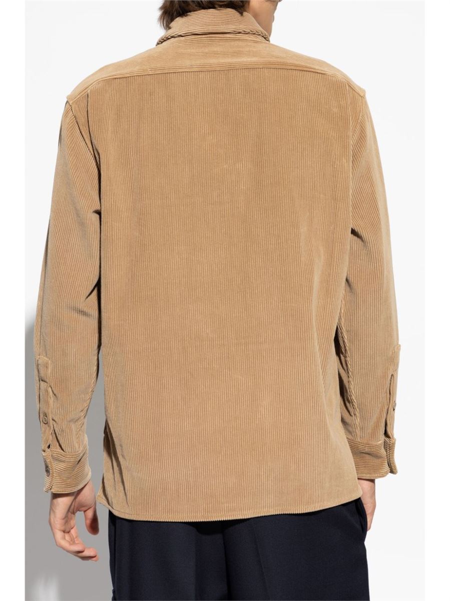 LOGO-EMBROIDERED CORDUROY SHIRT JACKET BURBERRY