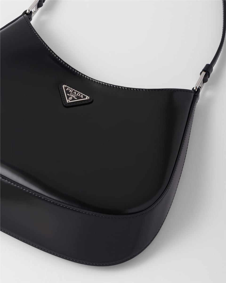 CLEO BRUSHED LEATHER SHOULDER BAG PRADA